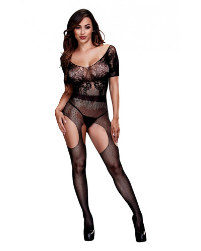 BACI BODYSTOCKING BLACK PATTERNED 50008-9