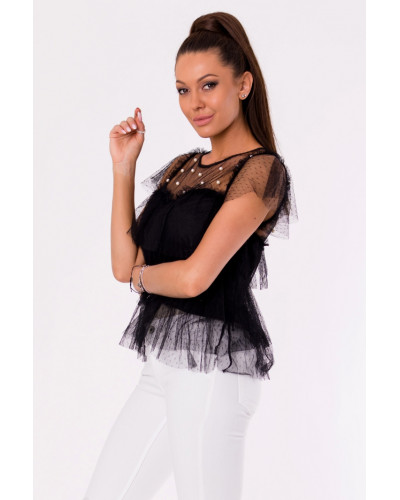 BLUSE -SCHWARZ 48025-1