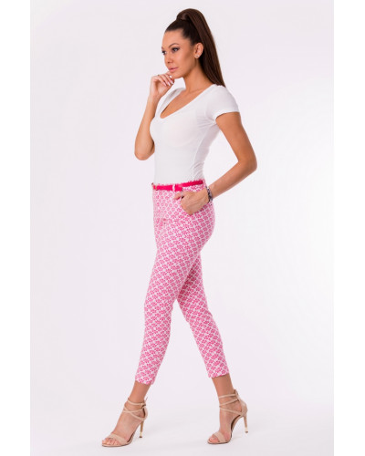 SPODNIE+PASEK -CZERWONY 48012-2