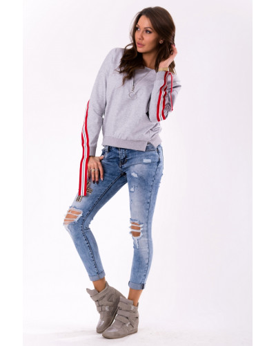 BLUZA -SZARY 46027-1