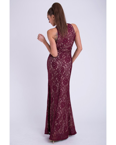 EVA & LOLA DRESS - Maroon 26011-2