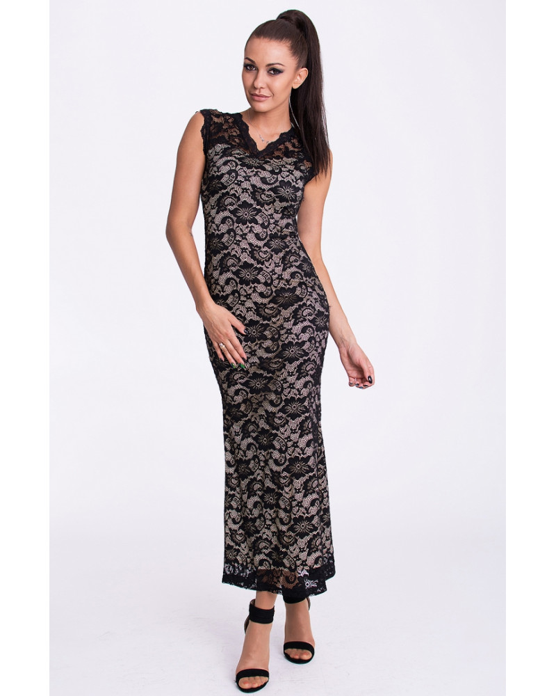 EMAMODA Kleid - Schwarz-Creme-17005-2
