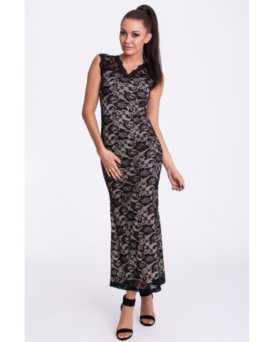 EMAMODA Kleid - Schwarz-Creme-17005-2