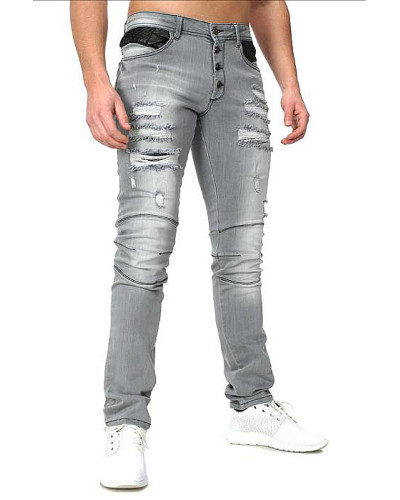CRSM SPODNIE JEANSOWE Z DZIURAMI - 16001-1