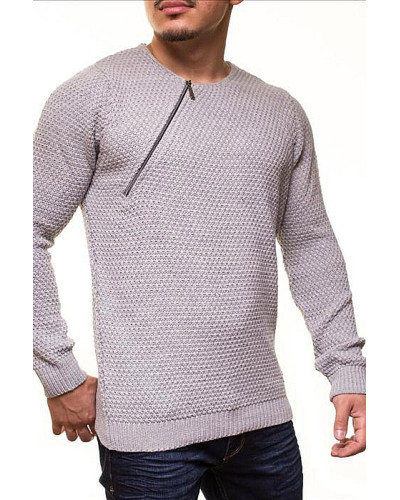 LANGEN MÄNNLICHEN STRICKJACKE CRSM - LICHTGRAU 9501-1