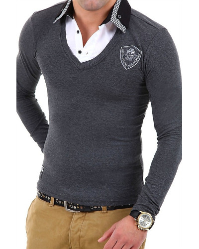 CRM MEN'S BLOUSE - GRAY 7920-1