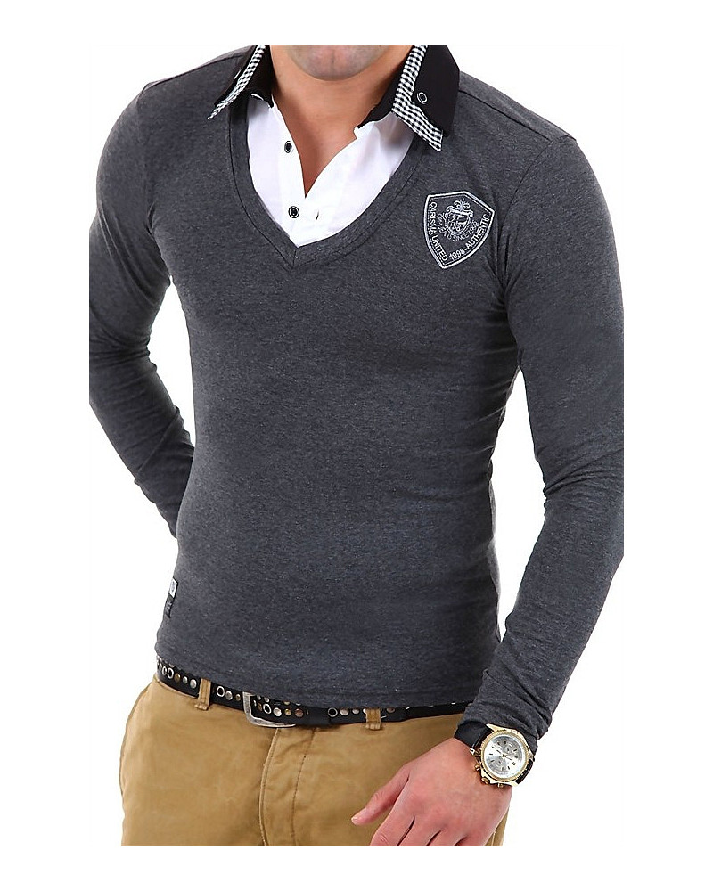 CRM  Shirt для мужчи -   вереск серый 7922-1