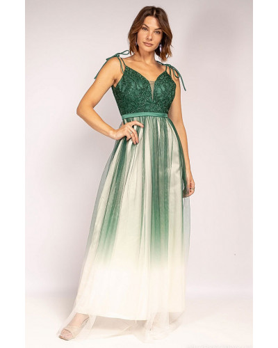 PINK BOOM DRESS DARK GREEN 76004-1