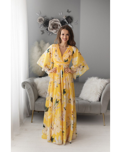 NATALIA FLOWERS DRESS YELLOW 74001-3