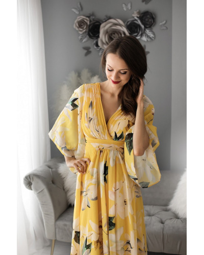 NATALIA FLOWERS DRESS YELLOW 74001-3