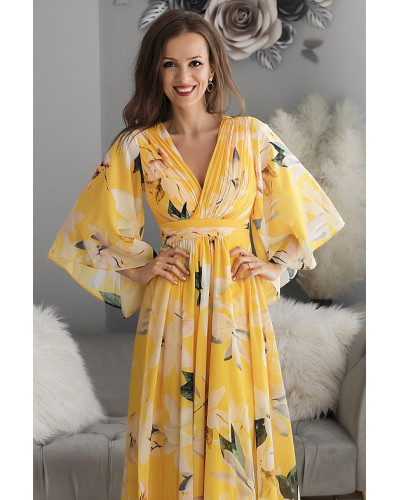 NATALIA FLOWERS ПЛАТЬЕ YELLOW 74001-3
