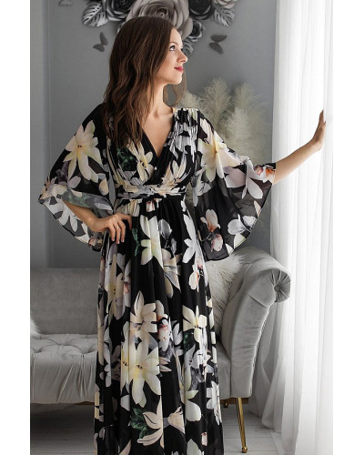 NATALIA FLOWERS ПЛАТЬЕ BLACK 74001-2
