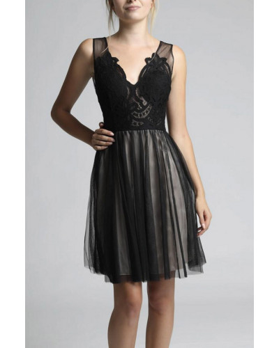 SOKY SOKA DRESS BLACK-NUDE 600016-1