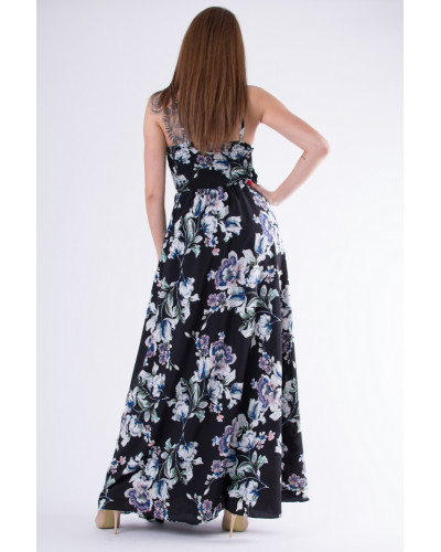 EVA & LOLA FLOWERS DRESS ROYAL BLACK 58008-1