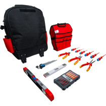 Sac à outils VDE | avec poignée télescopique, mobile | 27 pcs.