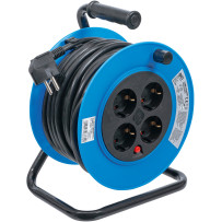 Enrouleur de câble | 15 m | 3 x 1,5 mm² | 4 prises de courant | IP 20 | 3000 W