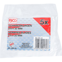 Lames de grattoir de rechange pour art. 364 | 0,6 x 20 mm | 5 pièces