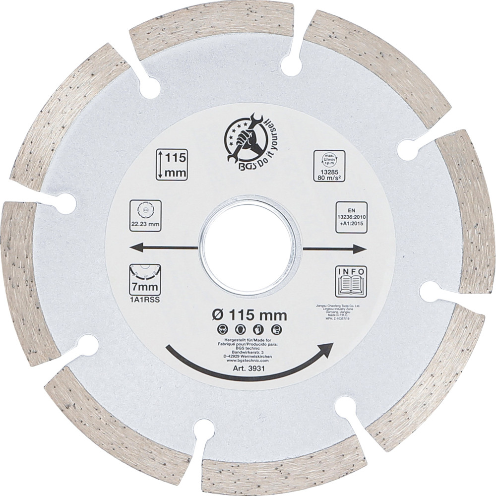 Disque de coupe en segments | Ø 115 mm