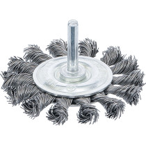 Brosse plate | arbre d'entraînement 6 mm | tressée | Ø 75 mm