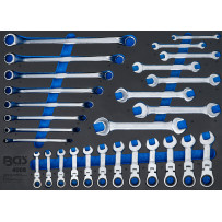 Insert de servante d'atelier 3/3 : Clés mixtes, clés polygonale double, clés mixtes à cliquet | pliable | 28 pièces