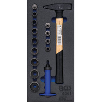 Insert de servante d'atelier 1/3 : Jeu de poinçons creux , marteau | 15 pièces