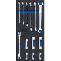 Insert de servante d'atelier 1/3 : Jeu de douilles de clé polygonale ouverte et clé spéciale | 10 mm (3/8") | 13 pièces