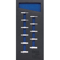 Insert de servante d'atelier 1/3 : Douilles pour clé, six pans | 6,3 mm (1/4") | 4 - 13 mm | longues | 11 pièces