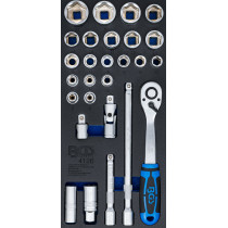 Insert de servante d'atelier 1/3 : Jeu de clé à douilles | 12,5 mm (1/2) | 27 pièces