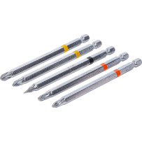 Jeu d’embouts | entraînement six pans mâle, 6,3 mm (1/4") | cruciformes PH, cruciformes PZ, plats | longueur 110 mm | 5 pièces