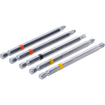 Jeu d’embouts | entraînement six pans mâle, 6,3 mm (1/4") | cruciformes PH, cruciformes PZ, plats | longueur 110 mm | 5 pièces