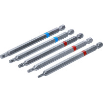 Jeu d’embouts | entraînement six pans mâle, 6,3 mm (1/4") | six pans femelle profil T (pour Torx) | longueur 110 mm | 5 pièces