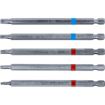 Jeu d’embouts | entraînement six pans mâle, 6,3 mm (1/4") | six pans femelle profil T (pour Torx) | longueur 110 mm | 5 pièces