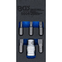Jeu d’embouts de tournevis | 10 mm (3/8") | denture multiple intérieure (pour XZN) | 6 pièces