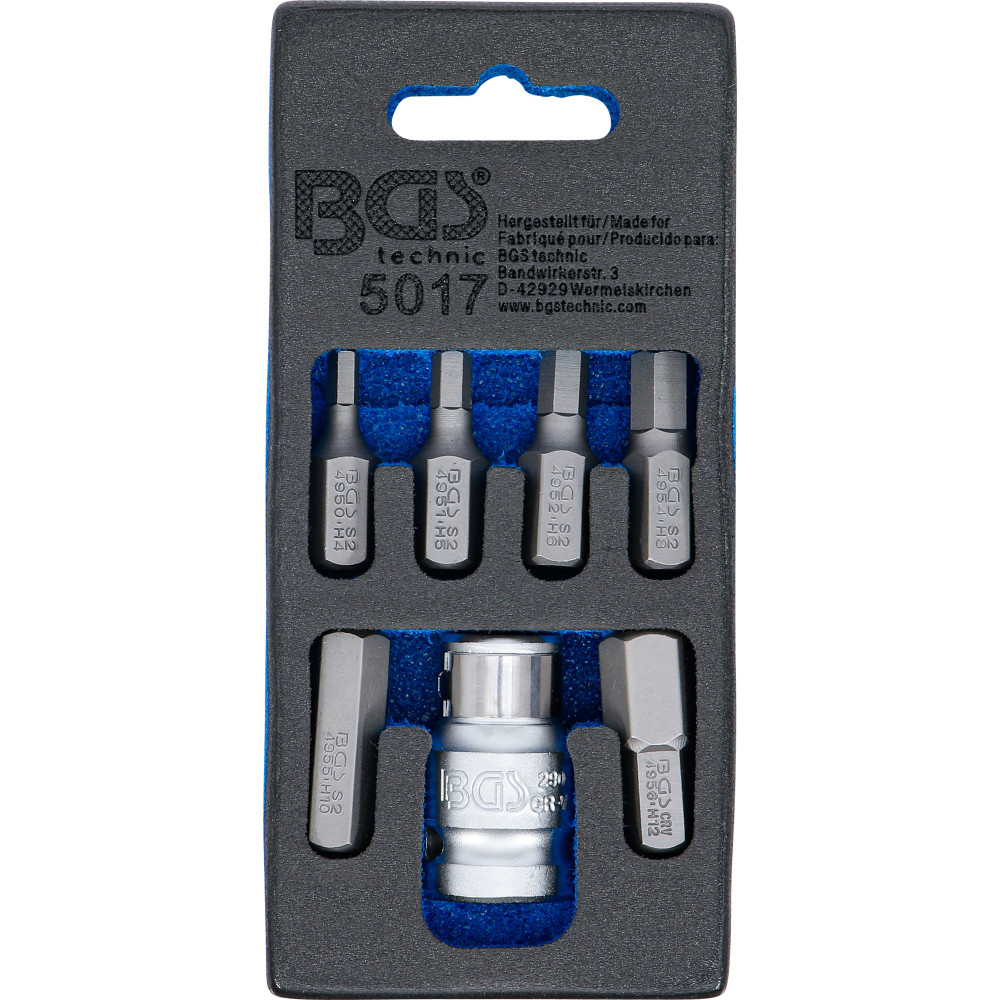 Jeu d’embouts de tournevis | 10 mm (3/8") / six pans intérieurs | 7 pièces