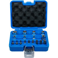 Jeu d'embouts et de clés à douille | profil E / profil T (pour Torx) | 17 pièces