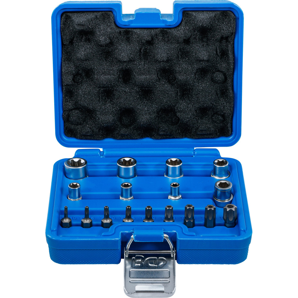 Jeu d'embouts et de clés à douille | profil E / profil T (pour Torx) | 17 pièces