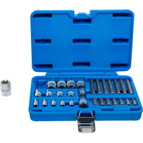 Jeu d'embouts et de clés à douille | profil E / profil T (pour Torx) | 30 pièces