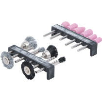 Jeu de brosses à fil d’acier / matière plastique pour meuleuse | 12 pièces