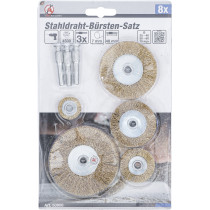 Jeu de brosses à fil d’acier | Ø 25 - 75 mm | 8 pièces