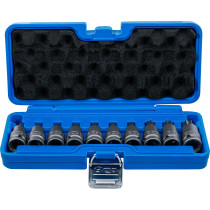 Jeu de douilles à embouts à choc | 12,5 mm (1/2") | Profil T (pour Torx) T20 - T70 | 10 pièces