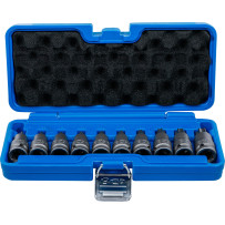 Jeu de douilles à embouts à choc | 12,5 mm (1/2") | Profil T (pour Torx) T20 - T70 | 10 pièces