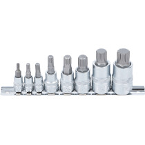 Jeu de douilles à embouts | Denture multiple intérieure (pour XZN) | M4 - M16 | 8 pièces