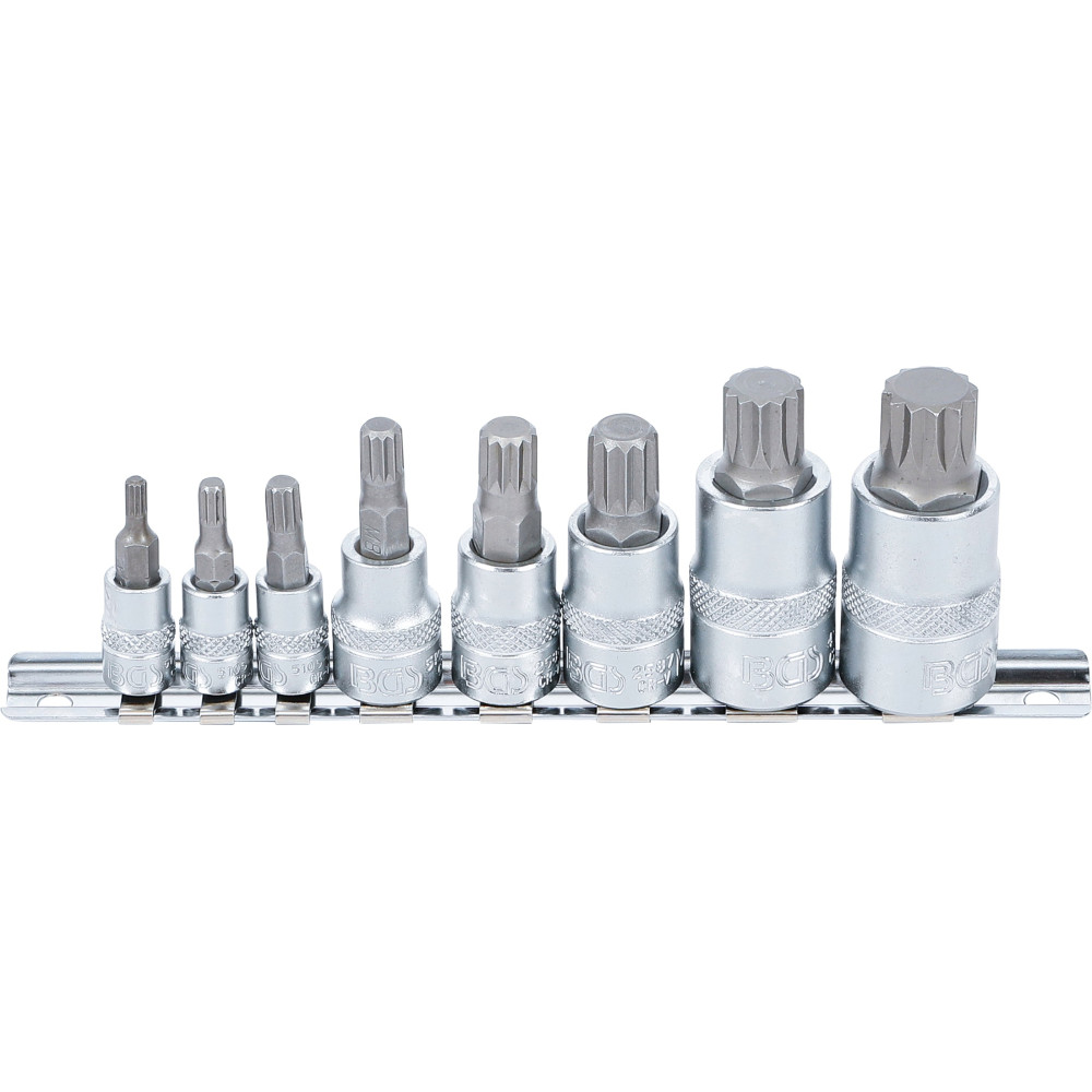 Jeu de douilles à embouts | Denture multiple intérieure (pour XZN) | M4 - M16 | 8 pièces