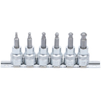 Jeu de douilles à embouts | 10 mm (3/8") | six pans intérieurs avec tête sphérique 3 - 8 mm | 6 pièces