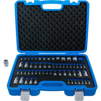 Jeu d’embouts et de douilles | Profil E/T (pour Torx)/Profil T (pour Torx) avec perçage/Profil TP (pour Torx Plus) | 60 pièces