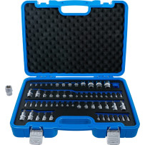 Jeu d’embouts et de douilles | Profil E/T (pour Torx)/Profil T (pour Torx) avec perçage/Profil TP (pour Torx Plus) | 60 pièces