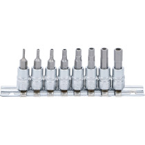 Jeu de douilles à embouts | Empreinte carré femelle 6,3 mm (1/4") | six pans femelle avec alésage 2 - 7 mm | 8 pièces