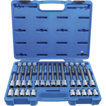 Jeu de douilles à embouts | 12,5 mm (1/2") | Profil TP (pour Torx Plus) TP20 - TP70 | 32 pièces