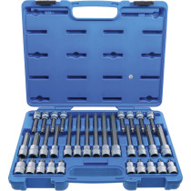 Jeu de douilles à embouts | 12,5 mm (1/2") | Profil TPS (pour Torx Plus) avec perçage TPS20 - TPS70 | 32 pièces