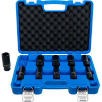 Jeu de douilles à choc, six pans, longues | 12,5 mm (1/2") | 10 - 24 mm | 10 pièces